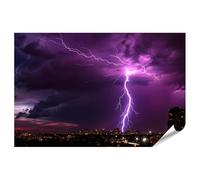 islandburner Póster premium con un rayo dramático sobre el horizonte, mural para sala de estar para amantes de la naturaleza, edición estándar Z1