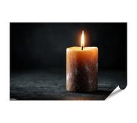 islandburner Póster premium con vela ardiente en un ambiente oscuro para una decoración acogedora, estándar