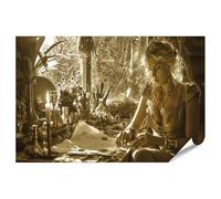 islandburner Póster premium de bruja mística a la luz de las velas, mural de salón para amantes de la fantasía - gran formato