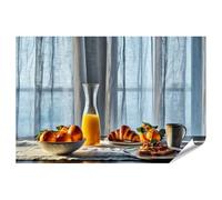 islandburner Póster premium de desayuno mediterráneo, mural de cocina para gourmets, formato grande