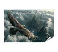 islandburner Póster premium de majestuosa rapaces sobre la ciudad medieval, formato grande