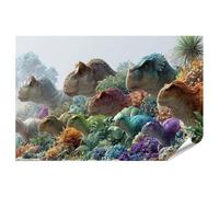 islandburner Póster premium fascinante rebaño de dinosaurios mural habitación infantil aventura para pequeños exploradores - estándar