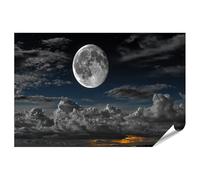 islandburner Póster premium majestuosa luna llena sobre nubes mural sala de estar para juerguistas - gran formato