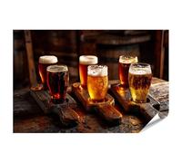 islandburner Póster premium rústico artesanal degustación de cerveza mural para cocina y comedor - Para amantes de la cerveza - gran formato