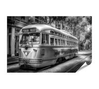 islandburner Póster premium vintage tranvía en San Francisco en blanco y negro - gran formato