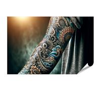 islandburner Póster XXL con brazo artístico, color azul y negro, imágenes de alta calidad, impresión fotográfica