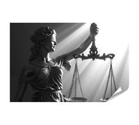 islandburner Póster XXL de Justicia Estatua con balanza y rayos de luz, imágenes de alta calidad, impresión fotográfica