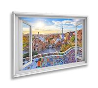 islandburner Prime Cuadro sobre Lienzo Vista Ventana Barcelona Park Guell España Cuadros Magníficos Murales Póster