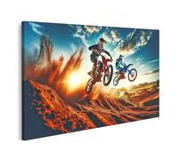 islandburner Prime Picture on Canvas Motocross Rider Salto en el atardecer Aventura Imágenes Murales Póster