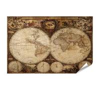 islandburner Prime XXL - Póster de mapa del mundo antiguo, geografía histórica con continentes, imágenes de alta calidad, impresión fotográfica