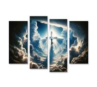 islandburner Primer cuadro sobre lienzo Ángeles Humanos Figura de Luz en Cielo Nublado Cuadros Murales Póster