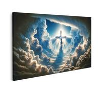 islandburner Primer cuadro sobre lienzo Ángeles Humanos Figura de Luz en Cielo Nublado Cuadros Murales Póster