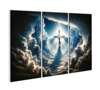 islandburner Primer cuadro sobre lienzo Ángeles Humanos Figura de Luz en Cielo Nublado Cuadros Murales Póster