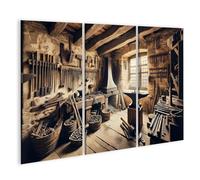 islandburner Primer cuadro sobre lienzo antiguo forja taller interior carpintería atmósfera imágenes murales póster