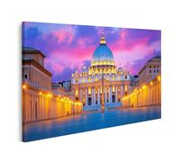 islandburner Primer cuadro sobre lienzo Basílica de San Pedro luz de noche cielo arquitectura Roma viajes fotografía imágenes murales póster