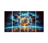 islandburner Primer cuadro sobre lienzo Electrizante Bitcoin Dinámica en la tormenta de criptomoneda Imágenes Murales Póster