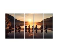 islandburner Primer cuadro sobre lienzo gente meditación puesta de sol lago reflexión silencio calma imágenes murales carteles
