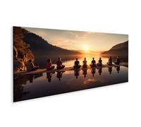 islandburner Primer cuadro sobre lienzo gente meditación puesta de sol lago reflexión silencio calma imágenes murales carteles