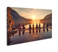 islandburner Primer cuadro sobre lienzo gente meditación puesta de sol lago reflexión silencio calma imágenes murales carteles
