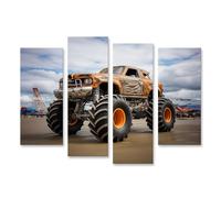 islandburner Primer cuadro sobre lienzo Monster Truck show en un gran estacionamiento imágenes murales carteles