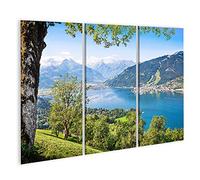islandburner Primer cuadro sobre lienzo paisaje alpino con los Alpes y el lago de montaña en Zell Am See Austria imágenes murales póster
