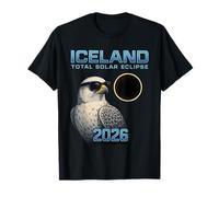 Islandia 2026 Eclipse Gyrfalcon Bird Totality Hombres Mujeres Niños Camiseta