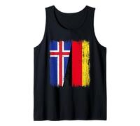 Islandia Alemania Media Bandera Orgullo de la Unidad Alemana islandesa Camiseta sin Mangas