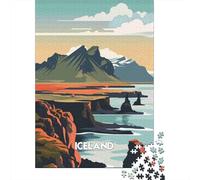 Islandia Arte Paisajístico Puzzle De 1000 Trozos Papel Grueso Apasionados De Los Fácil Almacenar Horas De Entretenimiento Garantizadas Ocio Casa 70x50cm/1000pcs