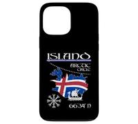 Islandia - Bandera de la Isla - Círculo Ártico - Barco Vikingo & Vegvís Carcasa para iPhone 13 Pro MAX