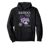 Islandia - Bandera de la Isla - Círculo Ártico - Barco Vikingo & Vegvís Sudadera con Capucha