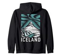 Islandia, Divertidos glaciares nórdicos de montaña y Aurora Boreal Sudadera con Capucha