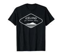 Islandia Montañas Glaciares Volcán Reykjavik Regalo Souvenir Camiseta gráfica económica, Hombre, Negro, S