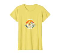 Islandia Tierra de Fuego y Hielo Aventura Gráfico Camiseta, Mujer, Limón, L