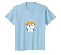 Islandia Tierra de Fuego y Hielo Aventura Gráfico Camiseta, Niños, Azul Bebé, 2 años