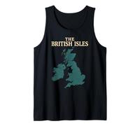 Islas Británicas Mar Irlanda Escocia Gales Inglaterra Mapa Monedas Camiseta sin Mangas