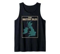 Islas Británicas Mar Irlanda Escocia Gales Inglaterra Mapa Monedas Camiseta sin Mangas