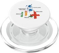 Islas Británicas Mar Irlanda Escocia Gales Inglaterra Mapa Monedas PopSockets PopGrip para MagSafe