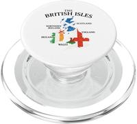 Islas Británicas Mar Irlanda Escocia Gales Inglaterra Mapa Monedas PopSockets PopGrip para MagSafe
