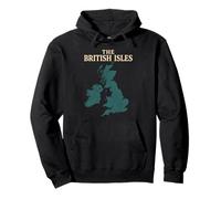 Islas Británicas Mar Irlanda Escocia Gales Inglaterra Mapa Monedas Sudadera con Capucha