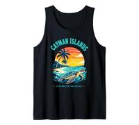 Islas Caimán Caribbean Paradise Sea Turtle Sunset Camiseta Camiseta sin Mangas