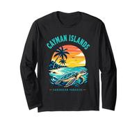 Islas Caimán Caribbean Paradise Sea Turtle Sunset Camiseta Manga Larga