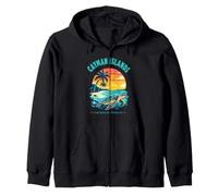 Islas Caimán Caribbean Paradise Sea Turtle Sunset Camiseta Sudadera con Capucha