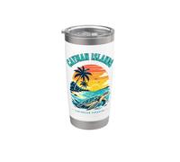 Islas Caimán Caribbean Paradise Sea Turtle Sunset Camiseta Vaso térmico de acero inoxidable de doble pared