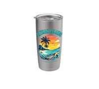 Islas Caimán Caribbean Paradise Sea Turtle Sunset Camiseta Vaso térmico de acero inoxidable de doble pared