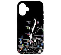 Islas del Caribe Banderas y Mapa, Vacaciones en el mar Caribe Carcasa para iPhone 16