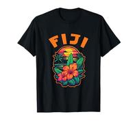 Islas Fiji Océano Pacífico Flores Tropicales Vacaciones en la Camiseta