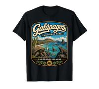 Islas Galápagos Ecuador Vintage Wildlife Travel Camiseta gráfica económica, Hombre, Negro, M