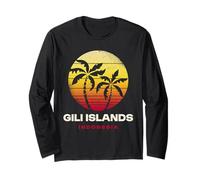Islas Gili Indonesia Retro Sunset Design Manga Larga