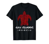 Islas Gili Indonesia Tribal Sea Turtle Island Design Camiseta