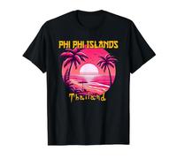 Islas Phi Phi Tailandia Camiseta gráfica económica, Hombre, Negro, S